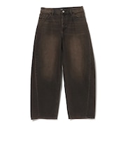 オーバーダイ カーブ ワイドストレート デニムパンツ