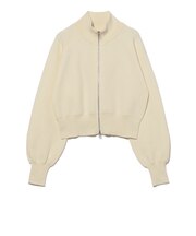 スウェットライク ニット ジップ カーディガン