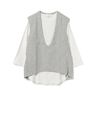 Vネック ベスト ロングTシャツ セット