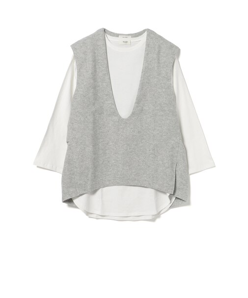 Vネック ベスト ロングTシャツ セット