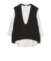 Vネック ベスト ロングTシャツ セット