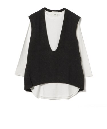 Vネック ベスト ロングTシャツ セット