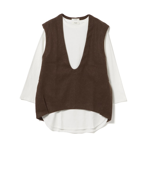 Vネック ベスト ロングTシャツ セット