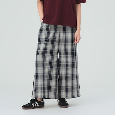 チェック ワイドパンツ