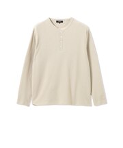 微起毛 ダブルフェイス ヘンリーネック カットソー