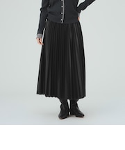 フェイクレザー プリーツ スカート