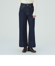 センタープレス ワイド デニム パンツ