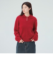 シャギー ポロ ニット