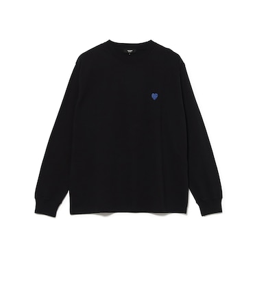 ハート ワンポイント刺繍 ロングスリーブ Tシャツ