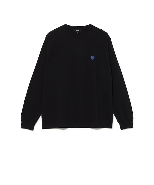 ハート ワンポイント刺繍 ロングスリーブ Tシャツ