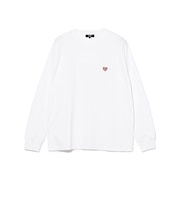 ハート ワンポイント刺繍 ロングスリーブ Tシャツ