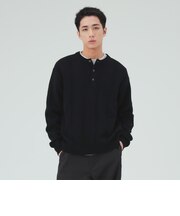針抜き ヘンリーネック ニット