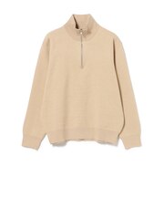 ダブルフェイス ハーフジップ ニット
