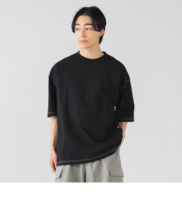 ステッチ 配色 オーバー Tシャツ