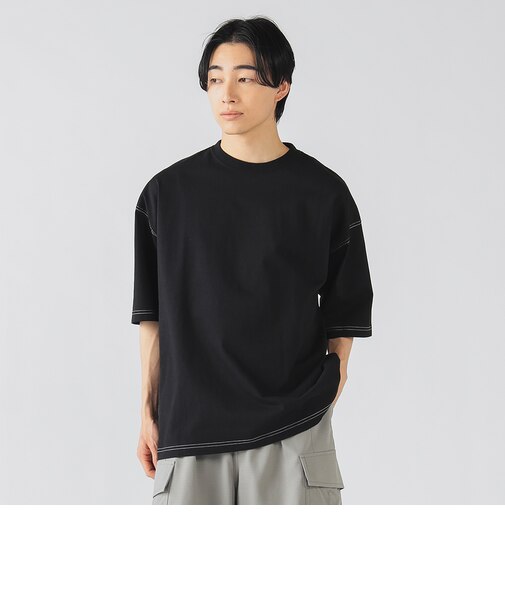 ステッチ 配色 オーバー Tシャツ