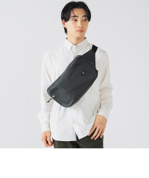 ポリエステル 杢素材 ツイスト ジップ ウエストバッグ