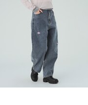 カラーダメージ コクーン デニムパンツ