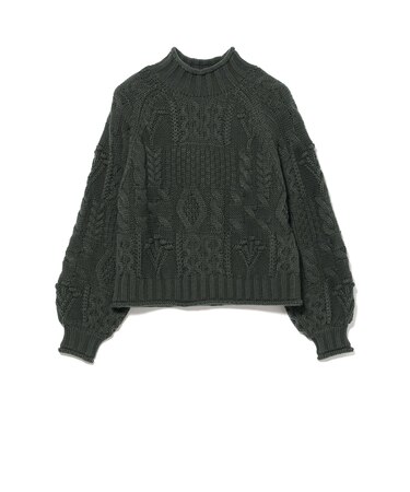 パッチワーク ニット プルオーバー