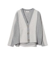 ニット メルトン コンビ カーディガン