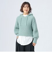 ポコポコ編み パーカー ニット