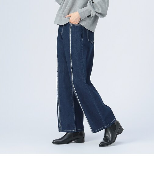 センター フリンジ デニム パンツ（S～M）
