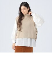ライン ニット ベスト × ロング スリーブ ブラウス（セット アイテム）