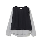 バック タック 異素材 プルオーバー