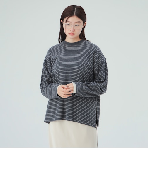ボーダー ビッグ ロングスリーブ Tシャツ