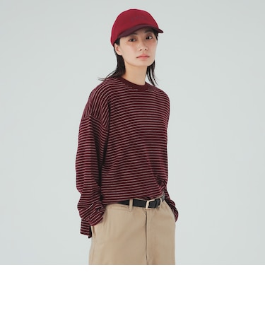 ボーダー ビッグ ロングスリーブ Tシャツ
