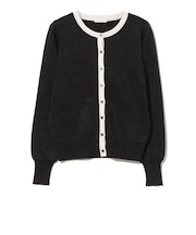 配色ラメ ニット クルーネック カーディガン