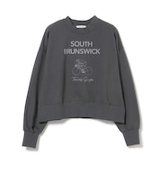ハンドステッチ風 バイク プリント スウェット