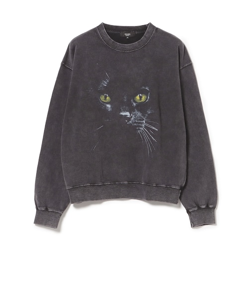 キャットプリント クルーネック スウェット