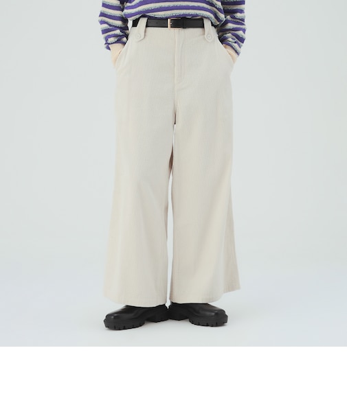 コーデュロイ ドロップループ ワイドパンツ