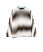 B-HEART ロゴ ボーダー ロングスリーブ Tシャツ