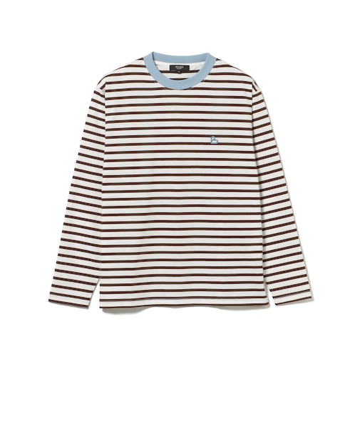 B-HEART ロゴ ボーダー ロングスリーブ Tシャツ