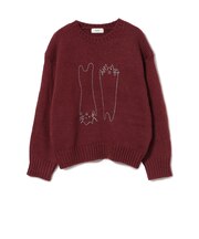 アートネコ 刺繍 ニット プルオーバー