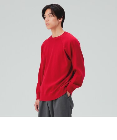 【ウォッシャブル】リラックス スウェットライク ニット