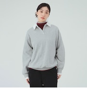 シャツ レイヤード風 スウェット