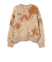 カウ柄 シャギー ニット