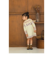 ユキノハナ柄 ニット ワンピース 2026FW（90～140cm） キッズ 子供服  おでかけ クリスマス