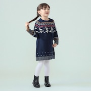 ユキノハナ柄 ニット ワンピース 2026FW（90～140cm） キッズ 子供服  おでかけ クリスマス