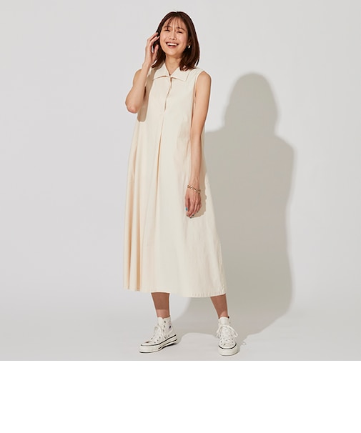 【人気商品再入荷】【直営店で取り扱い無し】【リンク】開衿Aラインワンピース
