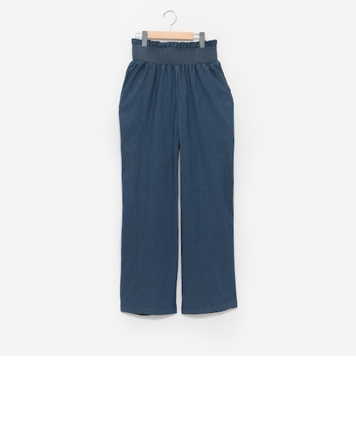 【LADIES】デニムワイドパンツ