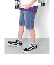 接触冷感デニム・ペインターハーフパンツ
