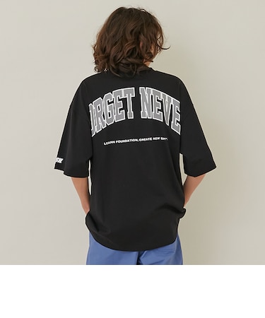 【大人向けサイズあり】【FORGETNEVER】バックアーチカレッジロゴ半袖Tシャツ_GLSW