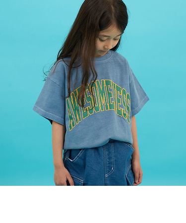 【SKIT0LY】【ヘビーウェイト天竺】ピグメントカレッジプリントTシャツ
