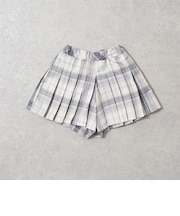 チェックプリーツキュロットパンツ