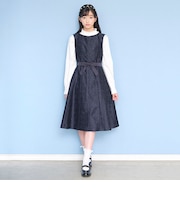 *リボンベルトつきレースドレス