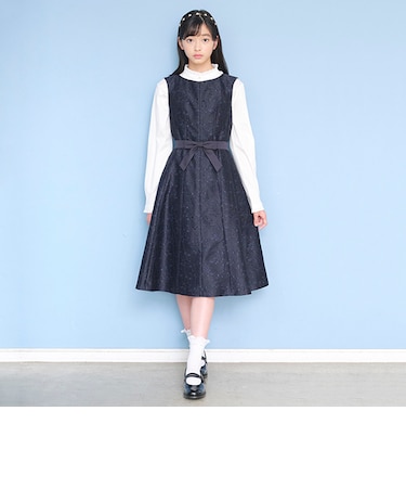 *リボンベルトつきレースドレス