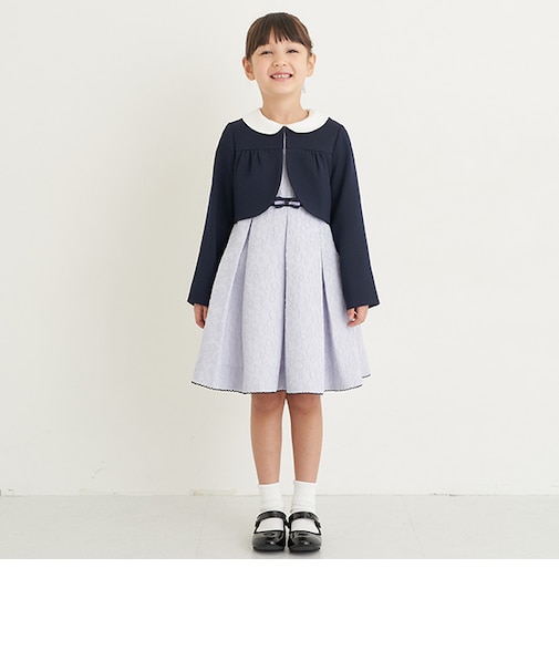 【キッズサイズ】ボレロジャケット+ジャガードドレスセット